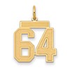 14k Medium Satin Number 64 Charm