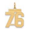 14k Medium Satin Number 76 Charm