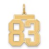 14k Medium Satin Number 83 Charm