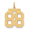 14k Medium Satin Number 88 Charm