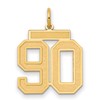 14k Medium Satin Number 90 Charm