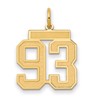 14k Medium Satin Number 93 Charm