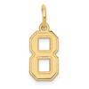 14k Small Satin Number 8 Charm
