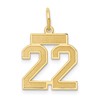 14k Small Satin Number 22 Charm