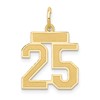 14k Small Satin Number 25 Charm