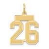 14k Small Satin Number 26 Charm