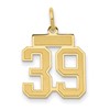 14k Small Satin Number 39 Charm
