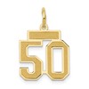 14k Small Satin Number 50 Charm