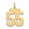 14k Small Satin Number 55 Charm