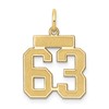 14k Small Satin Number 63 Charm