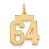 14k Small Satin Number 64 Charm