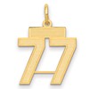 14k Small Satin Number 77 Charm