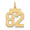 14k Small Satin Number 82 Charm