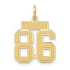 14k Small Satin Number 86 Charm