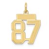 14k Small Satin Number 87 Charm