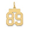 14k Small Satin Number 89 Charm
