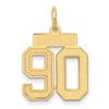 14k Small Satin Number 90 Charm