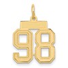 14k Small Satin Number 98 Charm
