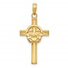 14k Polished Claddagh Cross Pendant