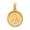 14k Polished and Satin Solid Miraculous Medal Round Pendant
