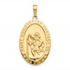 14k Polished Solid Saint Christopher Medal Oval Pendant