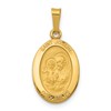 14k Polished and Satin Solid Saint Joseph Medal Oval Charm