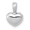 14K White Gold Polished Domed Concave Back Heart Charm