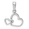 14K White Gold Polished Intertwined Double Heart Pendant