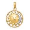 14k and Rhodium Sun and Moon Charm