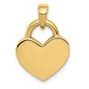 14k and White Rhodium Hollow Polished 3-D Reversible Heart Charm