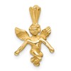 14k 3-D Satin and Diamond-Cut Angel Charm
