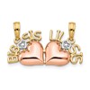 14k Two-tone with White Rhodium BIG SIS-LIL SIS 2-Piece Break-apart Pendant