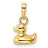 14k and White Rhodium 3-D Duck Pendant