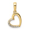 14k and White Rhodium Diamond-cut Heart Pendant