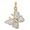 14k and White Rhodium Diamond-cut Fancy Butterfly Pendant