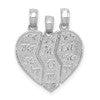 14k White Gold 3-Piece Break-apart BIG SIS-MOM-LIL SIS Charm