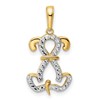 14k and White Rhodium Diamond-cut Sitting Puppy Pendant