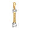 14k and White Rhodium Diamond-cut Wrench Pendant