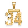 14k Medium Diamond-cut Number 34 Charm