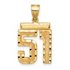 14k Medium Diamond-cut Number 51 Charm