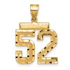 14k Medium Diamond-cut Number 52 Charm