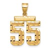 14k Medium Diamond-cut Number 55 Charm