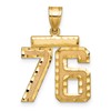 14k Medium Diamond-cut Number 76 Charm