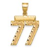 14k Medium Diamond-cut Number 77 Charm