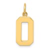 14k Medium Polished Number 0 Charm