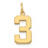 14k Medium Polished Number 3 Charm