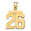 14k Medium Polished Number 26 Charm