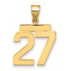 14k Medium Polished Number 27 Charm