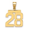 14k Medium Polished Number 28 Charm