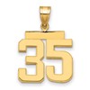 14k Medium Polished Number 35 Charm
